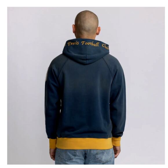 Samuel Zelig St Denis FC Hoodie M Vintage Navy Yellow Made USA NWOT - Picture 7 of 13